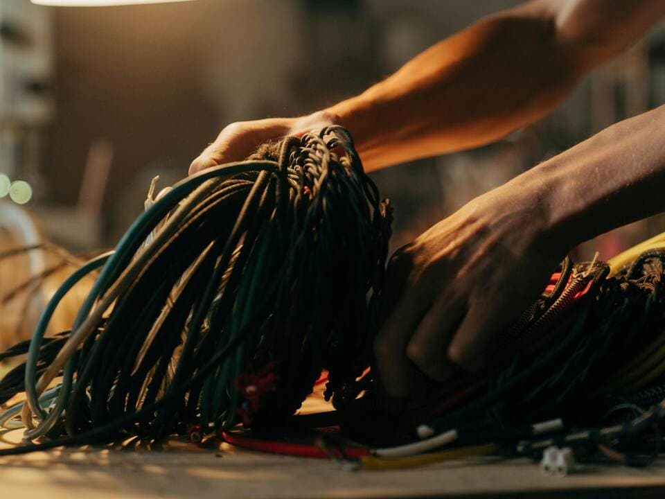 Gas engineer or heating technician at work